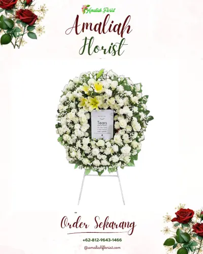 Krans Bunga Duka Cita di Cimahi Utara